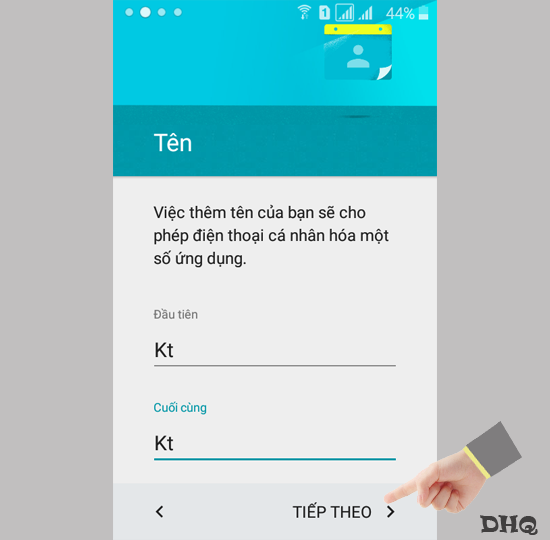 Chọn Tiếp theo